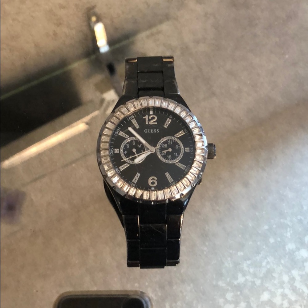 Black womens guess watch